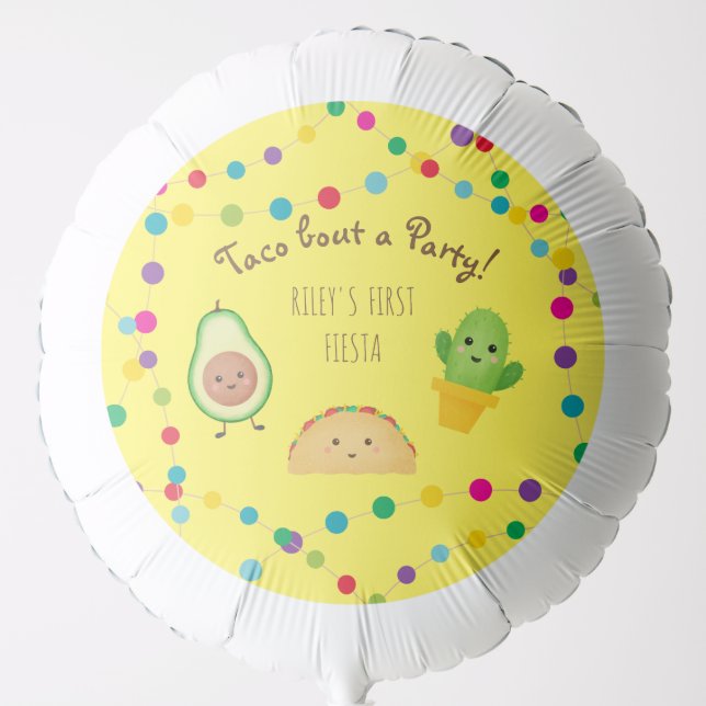 "TACO BOUT A PARTY!" FIESTA DECORATION BALLOON (Front)