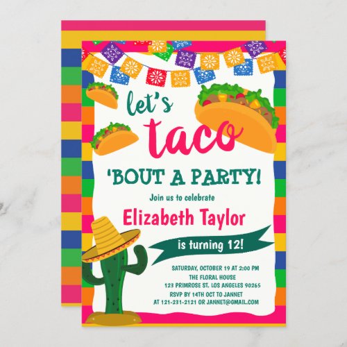 Taco Bout a Party Fiesta Holy Cactus Cinco de Mayo Invitation