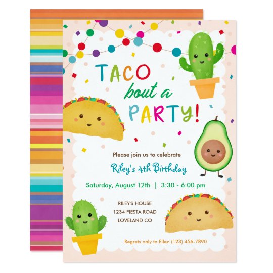 Taco bout a party - fiesta theme birthday invitation | Zazzle.com