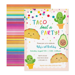 Taco bout a party - fiesta theme birthday invitation