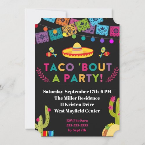 Taco Bout A Party Hispanic Heritage Month Party Invitation