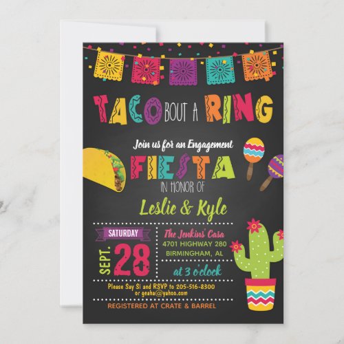 Taco Bout a Ring _ EngagmentCouples Shower Invitation