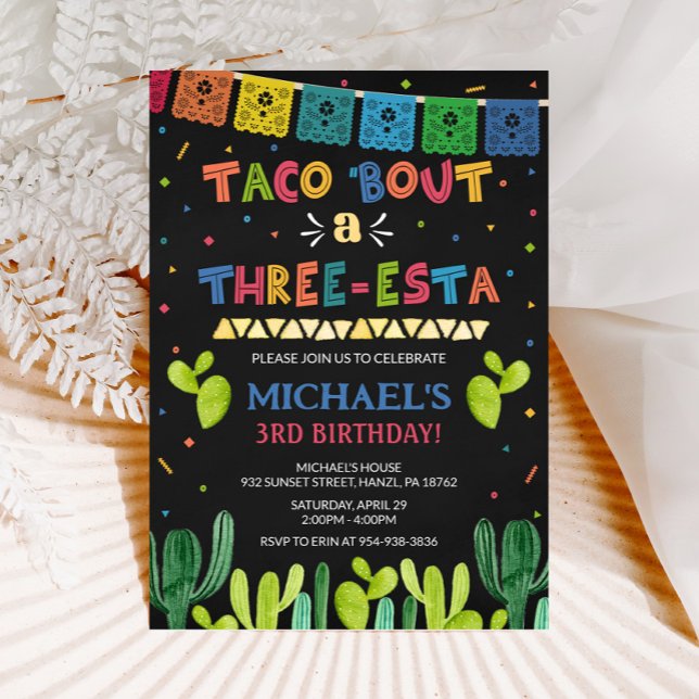Taco Bout a Three Esta Invitation | 3rd Birthday (Creator Uploaded)