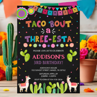 Taco Bout a Three Esta Invitation | Girl Birthday