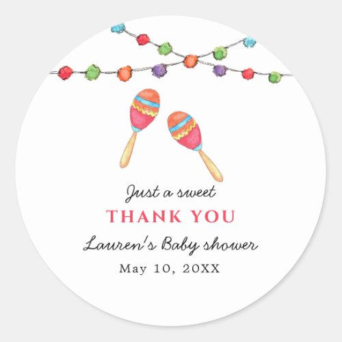 Taco bout baby Baby shower Thank you Classic Round Sticker
