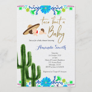 Taco bout baby Cactus Baby Shower Invite card
