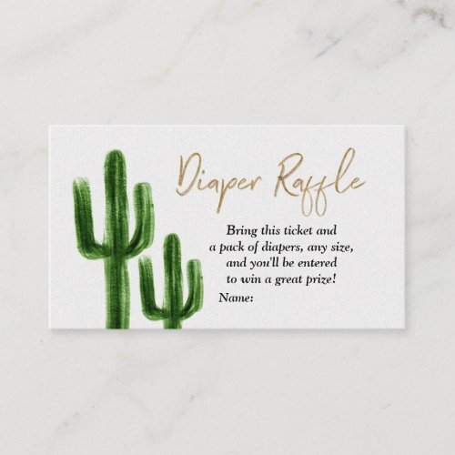 Taco bout baby Cactus Couples Shower Diaper Raffle Enclosure Card