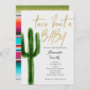 Taco bout baby Cactus Couples Shower Invitation