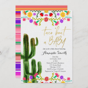 Taco bout baby Cactus Couples Shower Invite card