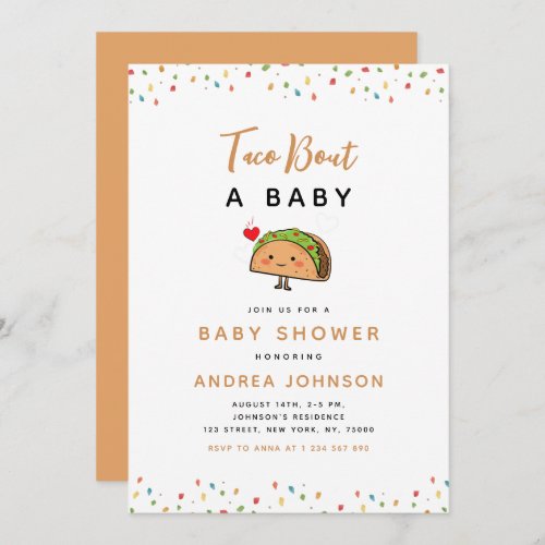 Taco Bout Baby Fiesta Groovy Retro Baby Shower Invitation