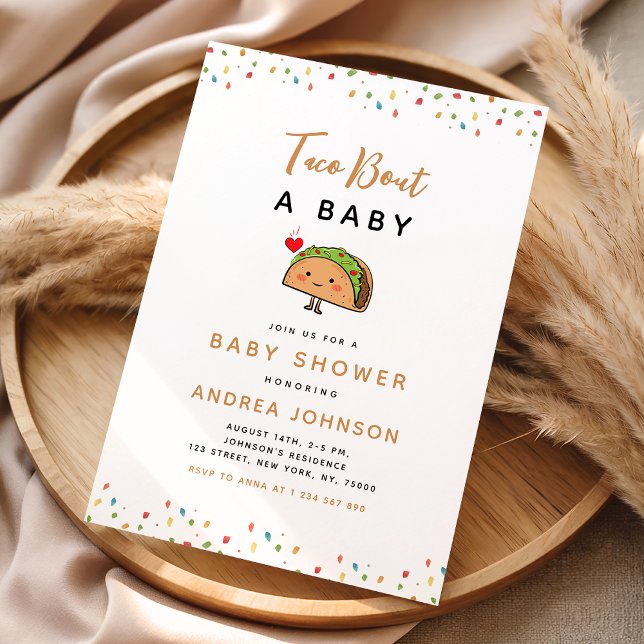 Taco Bout Baby Fiesta Groovy Retro Baby Shower Invitation (Creator Uploaded)