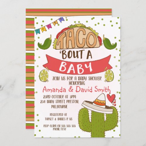 Taco bout Baby Fiesta Theme Baby Shower Invitation