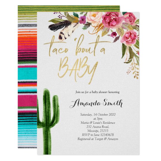 Taco Bout Baby Floral Couples Shower Invitation Zazzle Com