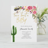 Taco bout baby Floral Couples Shower Invitation (Standing Front)