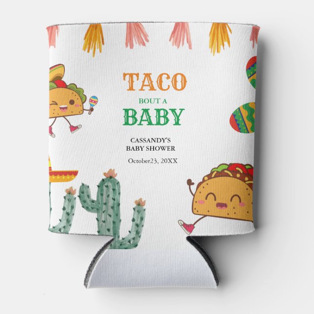 Taco bout Baby Mexican Baby Shower favors Can Cooler (Front)