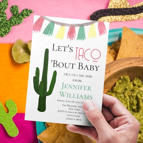 Taco Bout Baby Mexican Cactus Fiesta Baby Shower Invitation