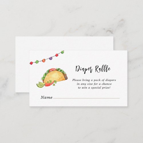 Taco Bout Baby shower Diaper Raffle Enclosure Card