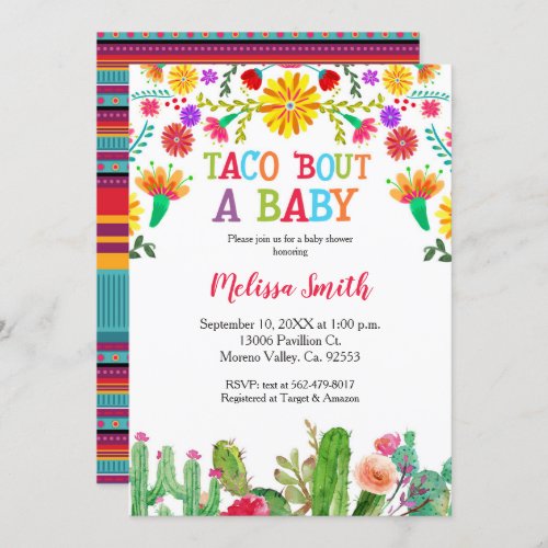 Taco Bout  Baby Shower with cactus Invitation