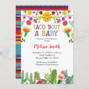 Taco Bout Baby Shower with cactus Invitation