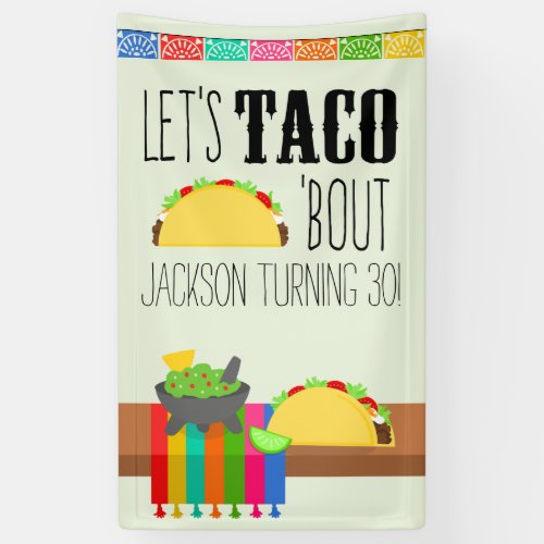 Taco Bout Birthday Fiesta Banner