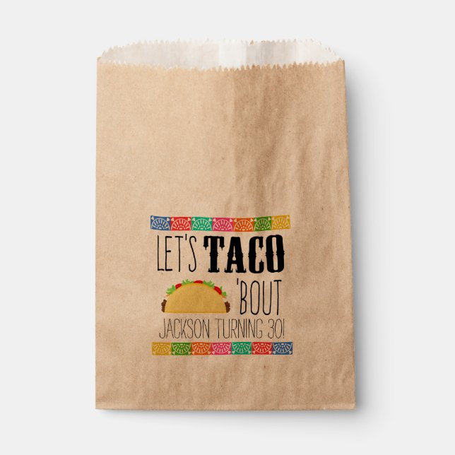 Taco 'Bout Birthday Party Favor Bag (Front)