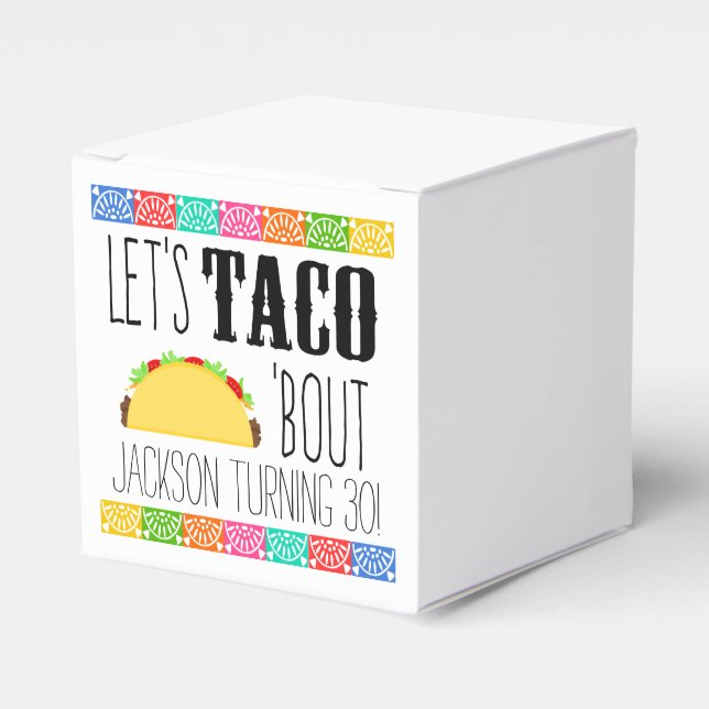 Taco 'Bout Birthday Party Favor Boxes (Front Side)