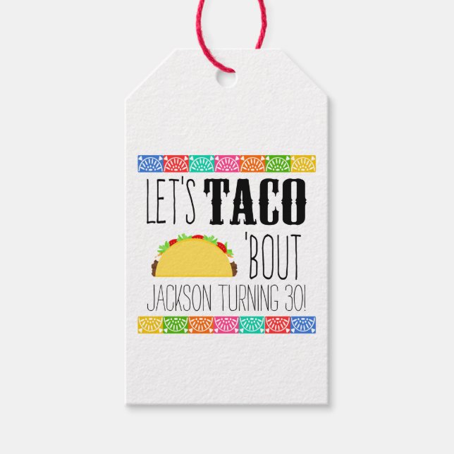 Taco 'Bout Birthday Party Gift Tags (Front)