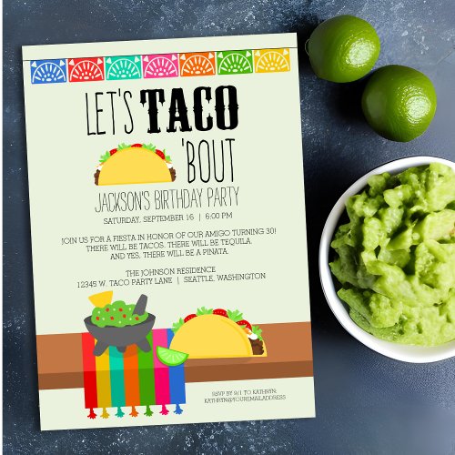 Taco Bout Birthday Party Invitation