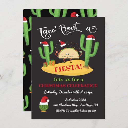 Taco bout Christmas Fiesta party invitation