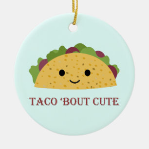 Taco Bout Cute Kawaii Taco Ceramic Ornament