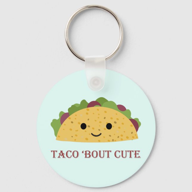 Taco Bout Cute Kawaii Taco Keychain (Front)