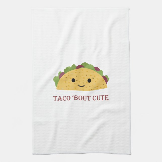 Taco Bout Cute Kawaii Taco Kitchen Towel (Vertical)