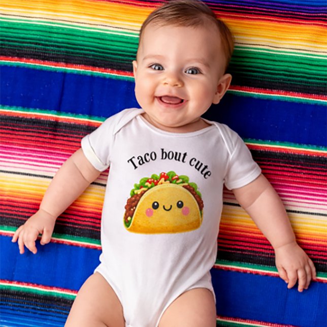 Taco bout cute - taco theme clothing for baby bodysuit (Creator Uploaded)