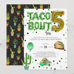 Taco Bout Five Fifth Birthday Invitation