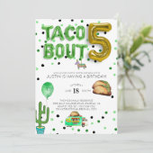 Taco Bout Five | Fifth Birthday Invitation (Standing Front)