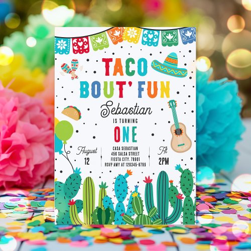 Taco Bout Fun 1st Birthday Fiesta Mexican Party Invitation
