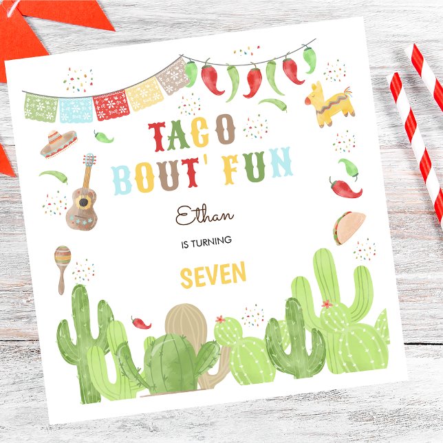 Taco bout' fun fiesta mexican birthday napkins (Creator Uploaded)