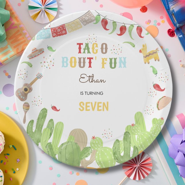 Taco bout' fun fiesta mexican birthday paper plates (Creator Uploaded)