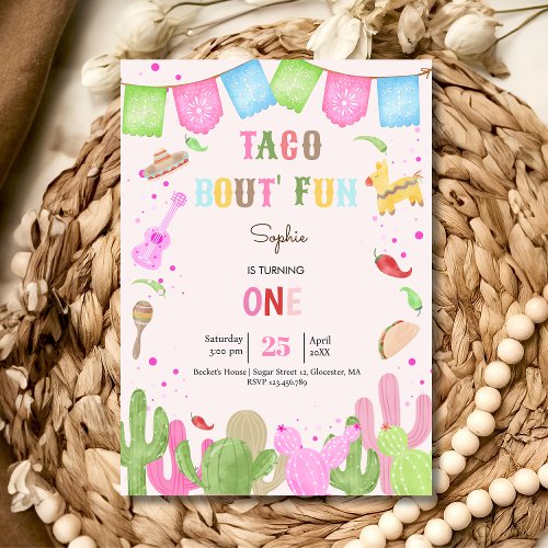 Taco bout fun fiesta mexican first birthday invitation