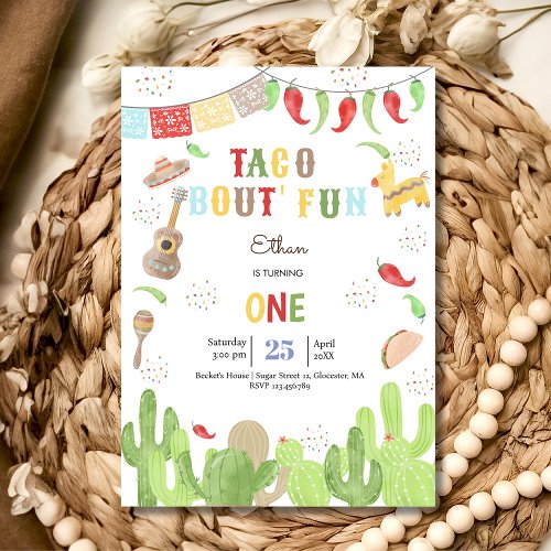 Taco bout fun fiesta mexican first birthday invitation