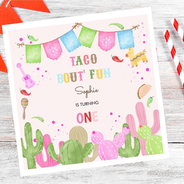 Taco bout fun fiesta mexican first birthday napkins (Creator Uploaded)