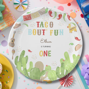 Taco bout' fun fiesta mexican first birthday paper plates