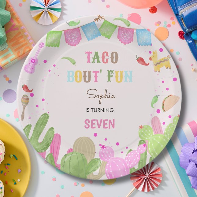 Taco bout fun fiesta mexican girl birthday paper plates (Creator Uploaded)