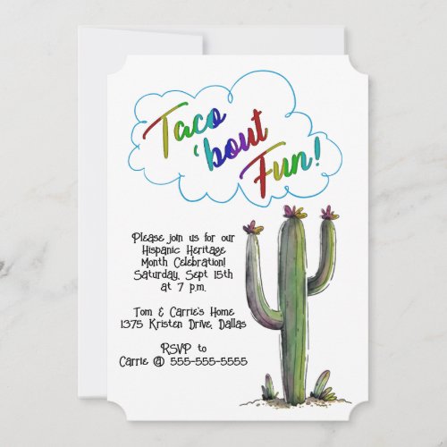 Taco bout Fun Hispanic Heritage Month Party Invitation