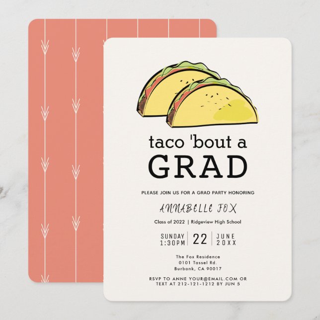 Taco Bout GRAD Graduation Party Invitation (Front/Back)