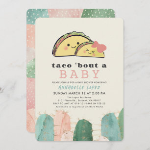 Taco Bout Kawaii Fiesta Girl Baby Shower Invitation