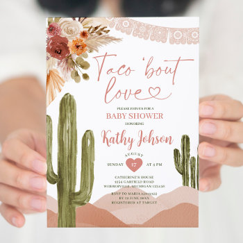 Taco Bout Love Baby Shower Southwestern Cactus Invitation by HappyPartyStudio at Zazzle