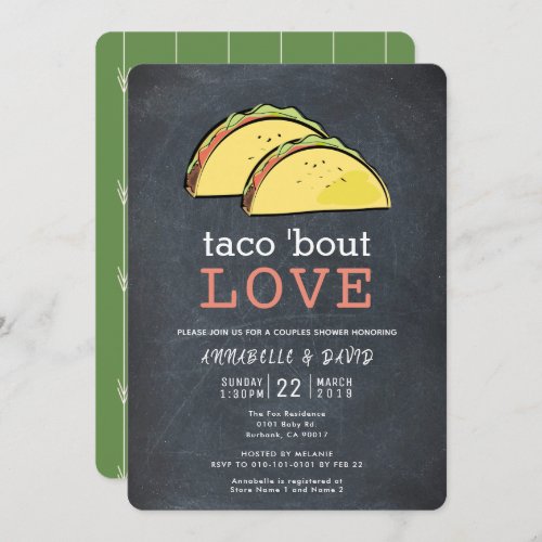 Taco Bout Love Black Chalkboard Couples Shower Invitation