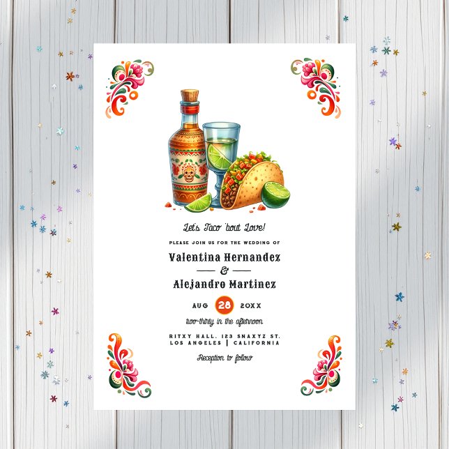 Taco 'bout Love: Bold Fiesta Wedding Invitation (Taco 'bout Love: Bold Fiesta Wedding Invitation)