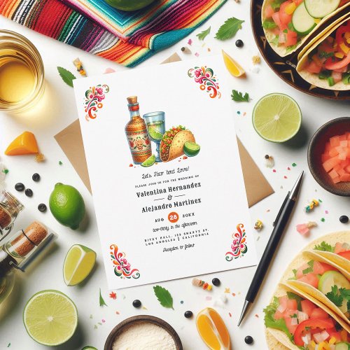 Taco bout Love Bold Fiesta Wedding Invitation